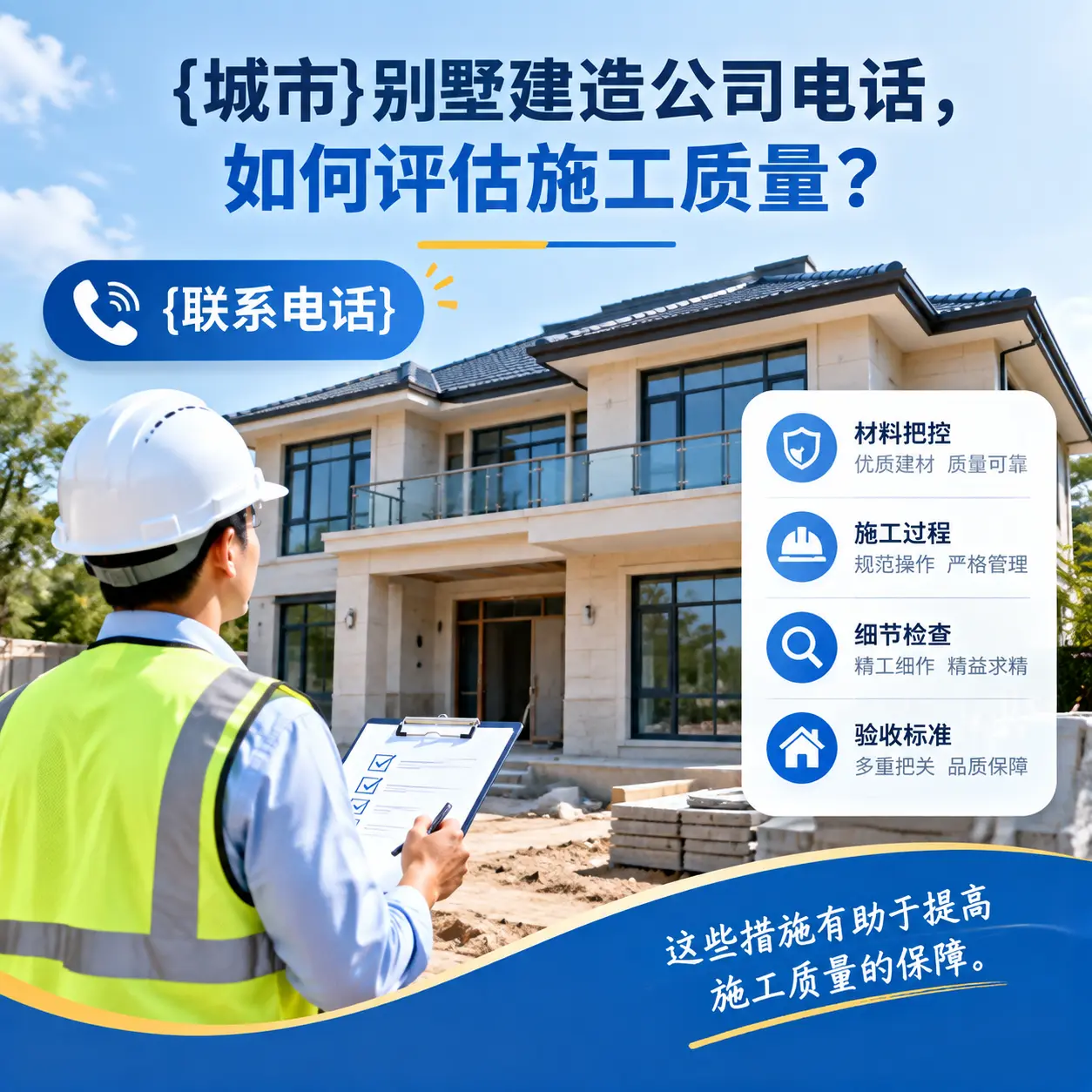 紫云别墅建造公司电话，如何评估施工质量？